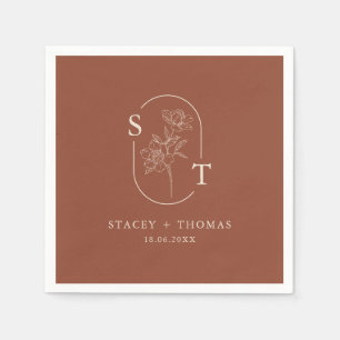 Elegant Terracotta Whimsical Wedding Napkins