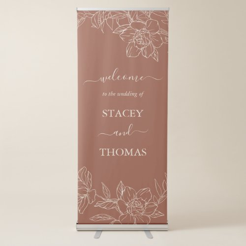 Elegant Terracotta Whimsical Wedding Retractable Banner