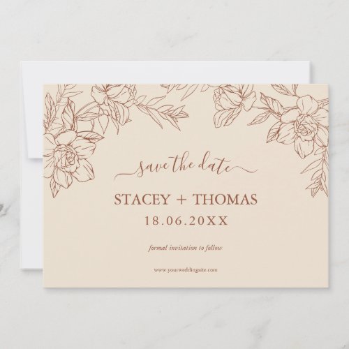 Elegant Terracotta Whimsical Wedding Save The Date