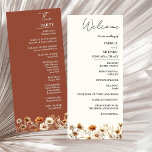 Elegant Terracotta Wildflower Wedding Program Card<br><div class="desc">elegant bohemian wedding will look stunning with this whimsical Burnt orange Wildflower wedding program. Visit our store to see more complementary items.</div>