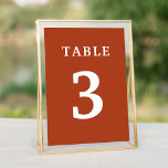 Elegant Terractotta Wedding Table Number<br><div class="desc">Elegant terracotta wedding table numbers. Personalize the number and add as many tables as you need. For more matching products please be sure to check our collections.</div>