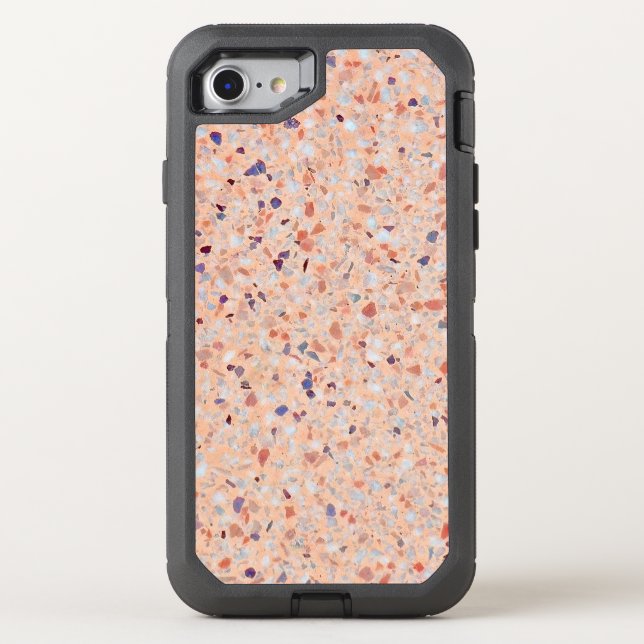 Elegant Terrazzo Retro Pink Purple White Pattern Otterbox iPhone Case (Back)