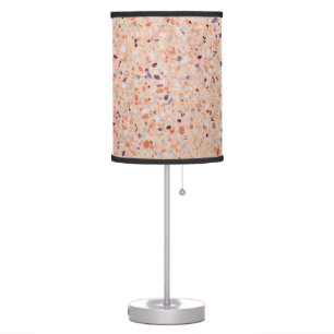 Elegant Terrazzo Retro Pink Purple White Pattern Table Lamp