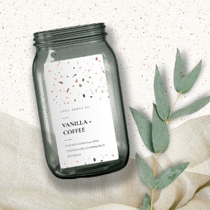 ELEGANT TERRAZZO STONE TEXTURE CANDLE LABEL