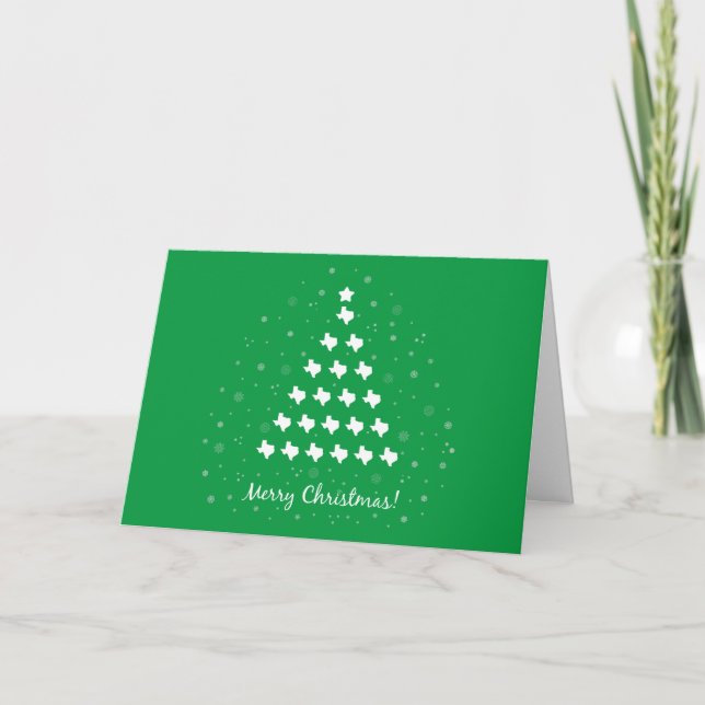 Elegant Texas Christmas Tree Holiday Card (Front)