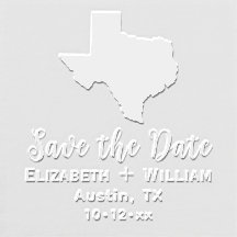 Elegant Texas State Map Wedding Save the Date