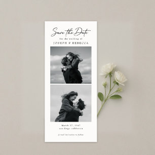 Elegant Text and Photo Strip   Bookmark Wedding Save The Date
