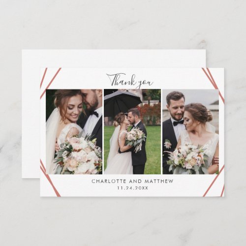 Elegant Text and Photos Wedding Thank You