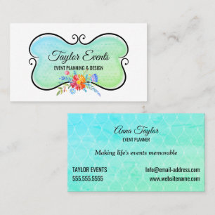 Elegant Text Banner and Botanical Business Card
