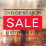 Elegant text end of season sale sign window cling