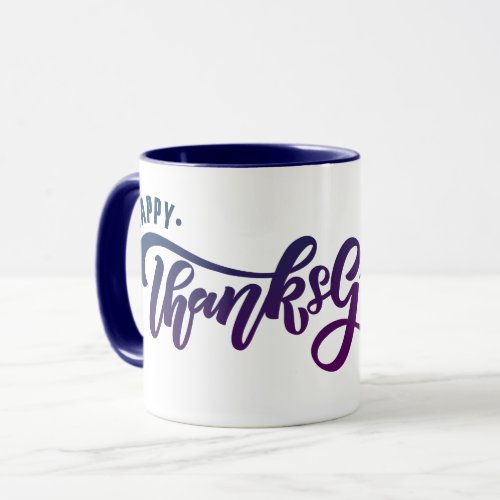 Elegant Text Happy Thanksgiving typography Mug