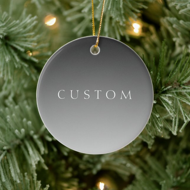 Elegant Text on Simple Modern Grey Ombre Gradient  Ceramic Ornament (Tree)