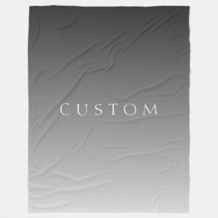Elegant Text on Simple Modern Grey Ombre Gradient Fleece Blanket