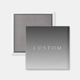 Elegant Text on Simple Modern Grey Ombre Gradient Magnet
