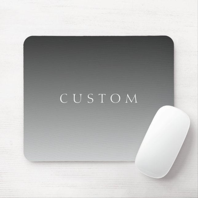 Elegant Text on Simple Modern Grey Ombre Gradient  Mouse Pad (With Mouse)
