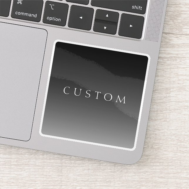 Elegant Text on Simple Modern Grey Ombre Gradient  Sticker (Detail)