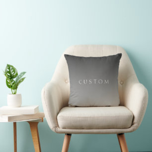 Elegant Text on Simple Modern Grey Ombre Gradient Throw Pillow