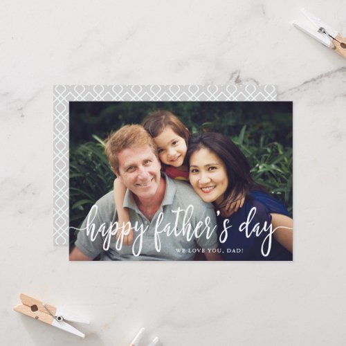 Elegant Text Photo Fathers Day Flat Card