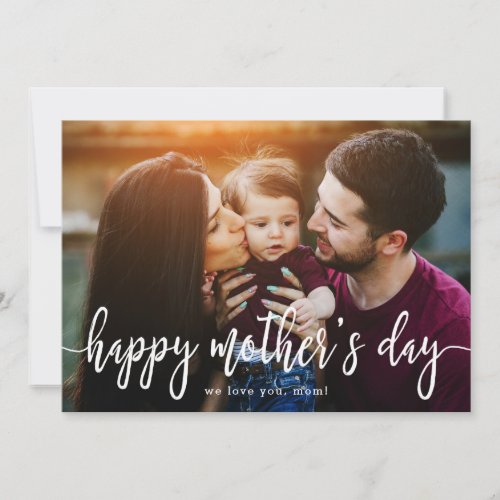 Elegant Text Photo Mothers Day Card