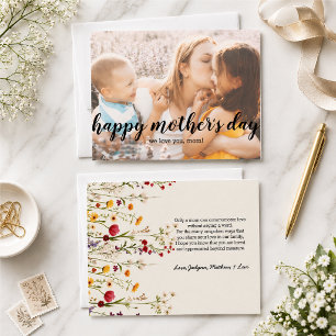 Elegant Text Photo Mother's Day card