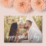 Elegant Text Photo Mother's Day Card<br><div class="desc">Send stylish Mother's Day greetings with this elegant photo card,  featuring modern typography and a floral pattern.  The background color on the back of the card can be customized to any color you'd like.</div>