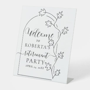 Elegant Text Script Retirement Party Welcome Pedestal Sign