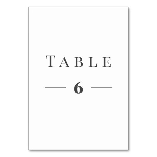 Elegant text table number template