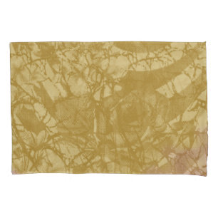 Elegant textile design featuring a golden backgrou pillow case