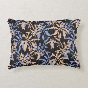 Elegant textile design featuring intricate floral accent pillow