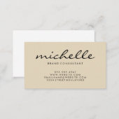 Elegant Texture Cursive Text Business Card (Front/Back)