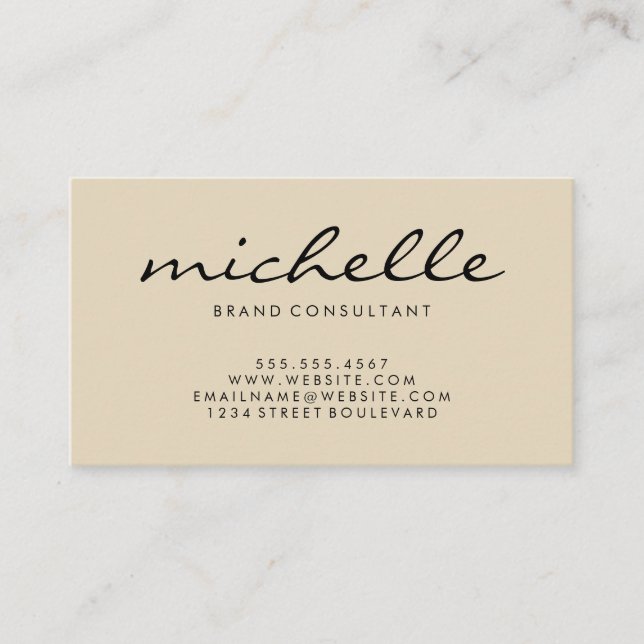 Elegant Texture Cursive Text Business Card (Front)