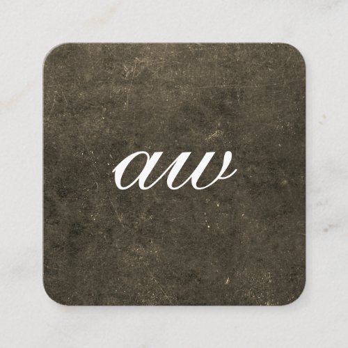 Elegant Texture Monogram Square Business Card