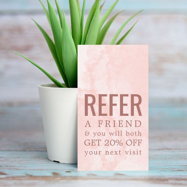 Elegant Texture Pastel Bold Salon Referral Card (Creator Uploaded)