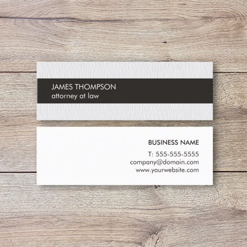 Elegant Texture White Black Stripe Attorney Mini Business Card