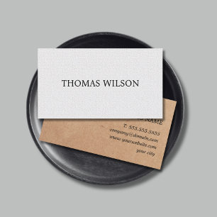 Elegant Texture White Printed Kraft Consultant  Business Card