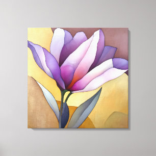 Elegant Textured Floral Art Canvas Print