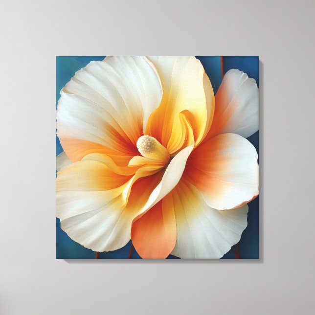 Elegant Textured Floral Art Canvas Print (Front)