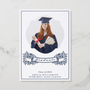 Elegant Textured Graduation Announcement