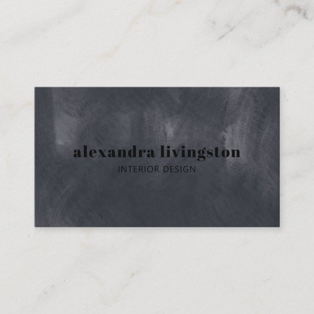 Elegant Textured Gray Watercolor Professional Business Card (Front)