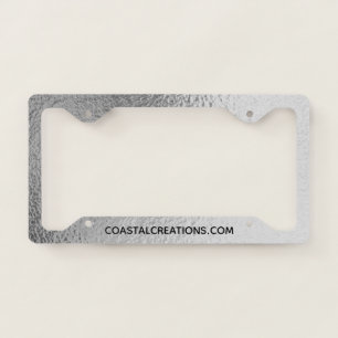 Elegant Textured Silver Business Marketing License Plate Frame