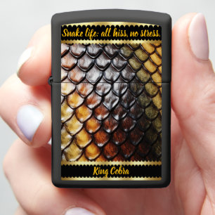 Elegant textured snakeskin in rainbow hues zippo lighter