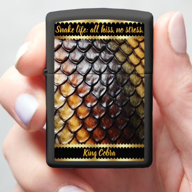 Elegant textured snakeskin in rainbow hues zippo lighter (In Hand)