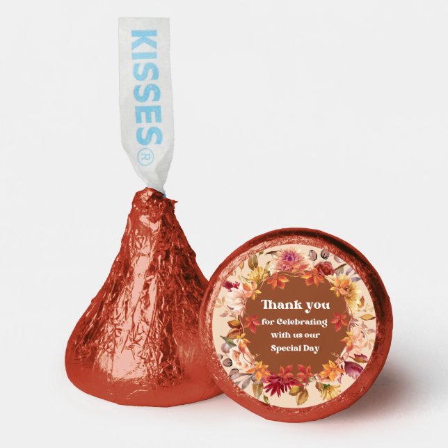 elegant thank you botanical fall wedding modern hershey®'s kisses® (Front)