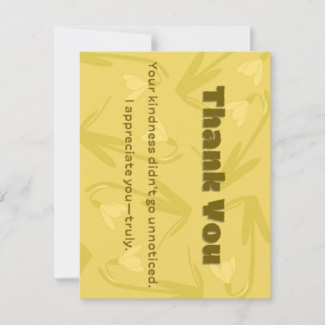 Elegant Thank You Card Floral Appreciation Message (Front)