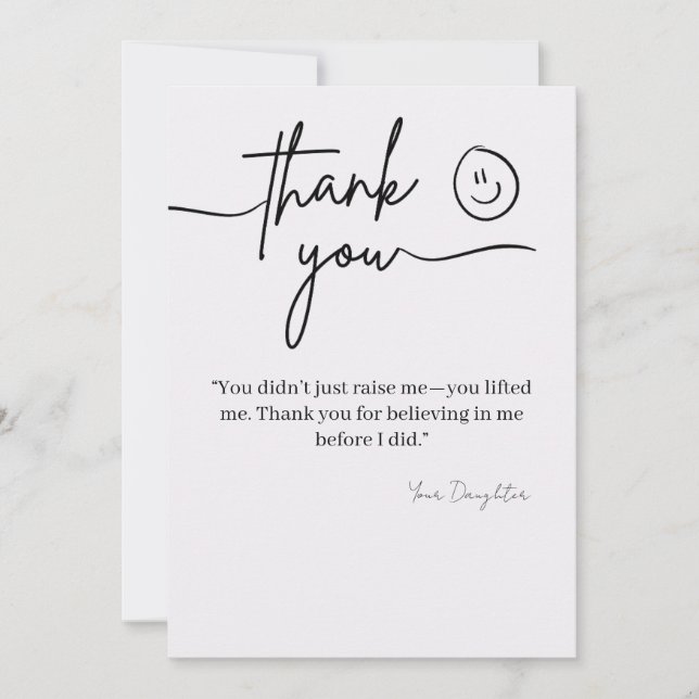 Elegant Thank You Card for Mum (Front)