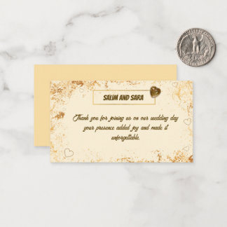 Elegant Thank you Card for Wedding Guests