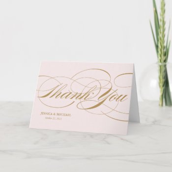 Elegant Thank You Card - Gold by simplysostylish at Zazzle