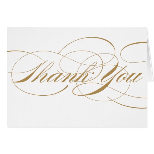 Elegant Thank You Card - Gold | Zazzle