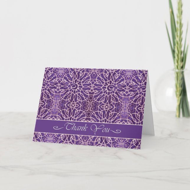 Elegant Thank You Card in Violet, General Thanks (Front)