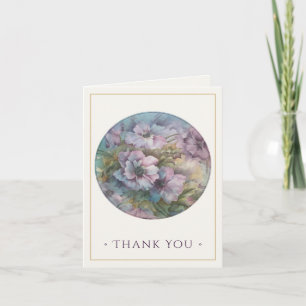 Elegant Thank You Card Soft Watercolor Anemones